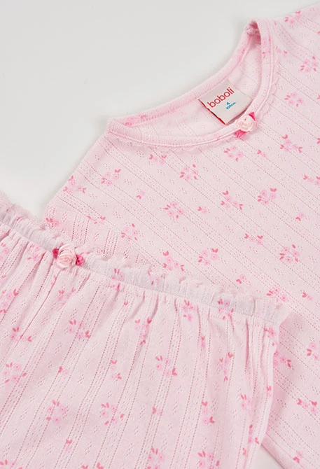 Pijama niña rosa estampado