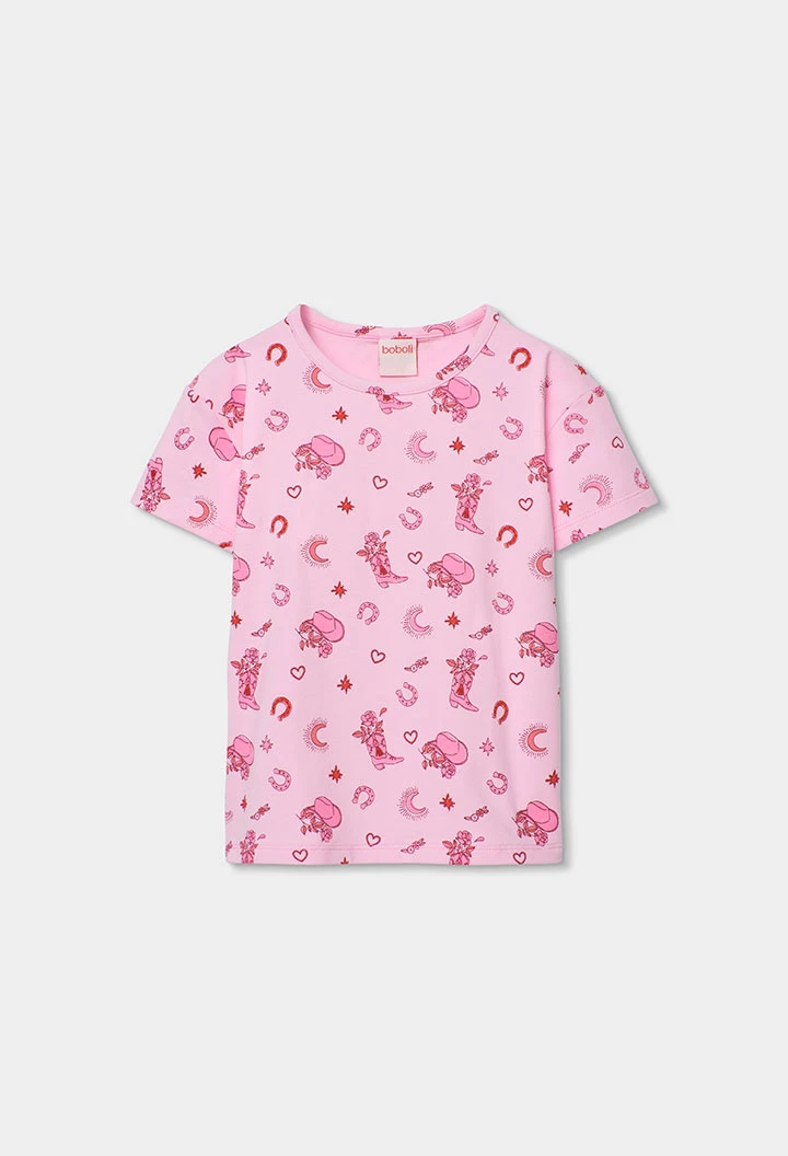 Pijama nena cotó rosa estampat