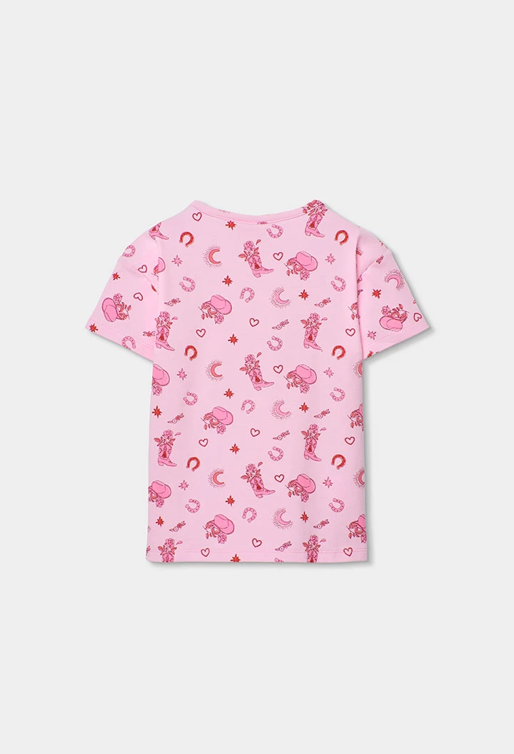 Pyjama fille coton rose imprimé