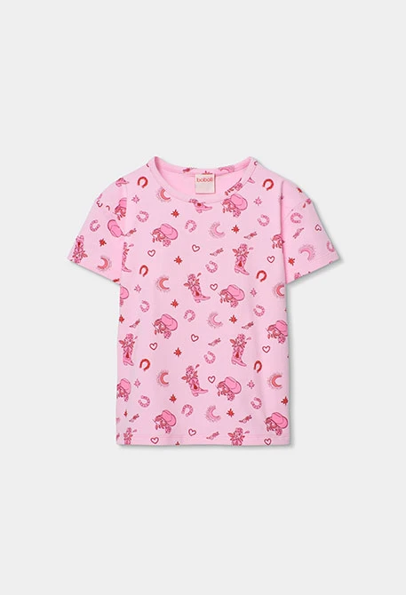Pyjama fille coton rose imprimé