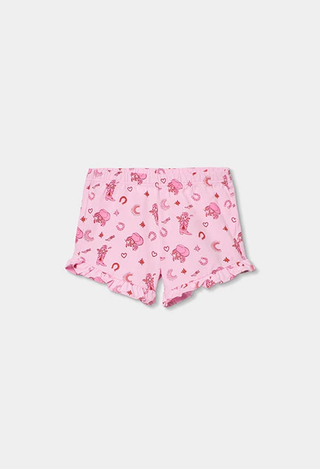 Pigiama bambina cotone rosa stampato