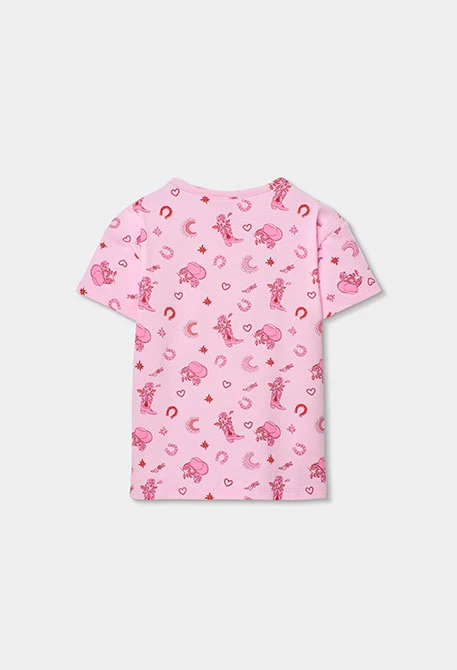 Pink cotton printed girl?s pyjamas