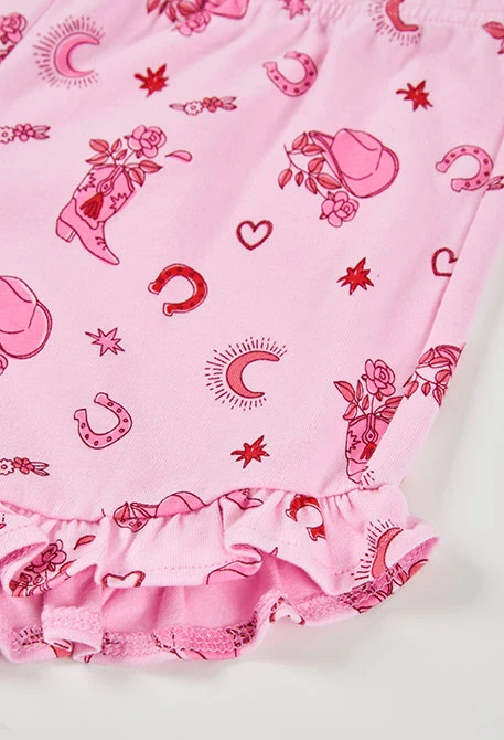 Pyjama fille coton rose imprimé