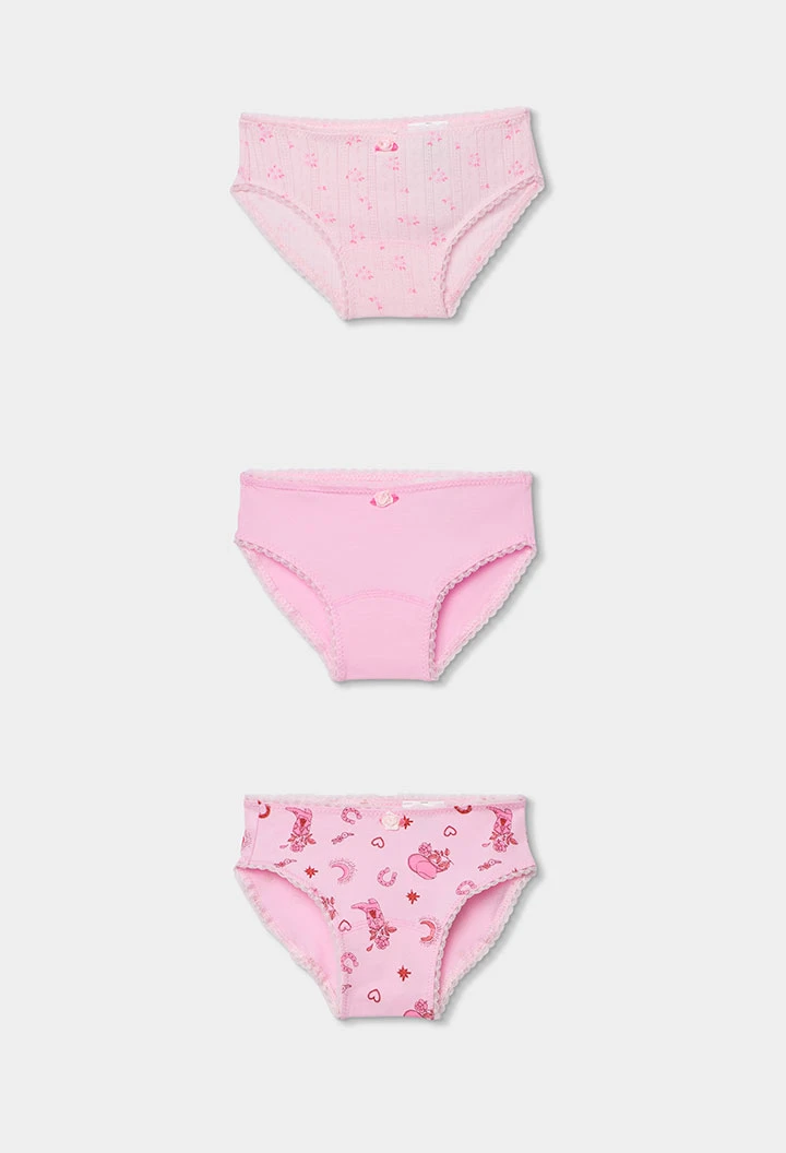 Pack de 3 culottes en coton imprimés
