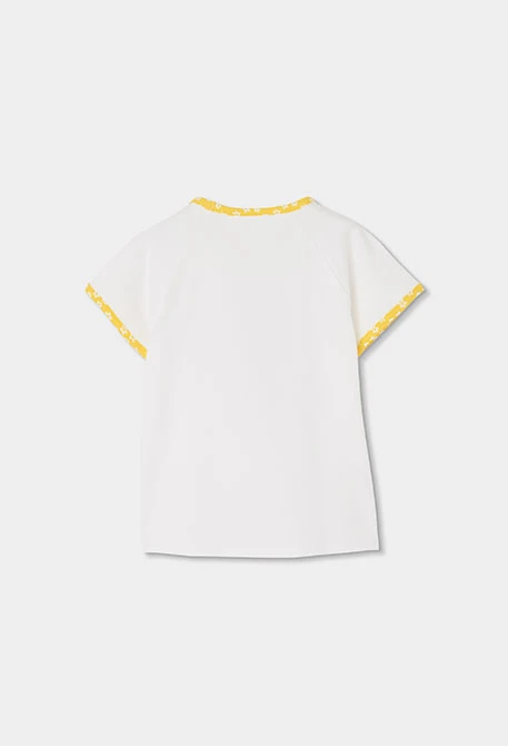 Pijama niña manga corta algodón blanco