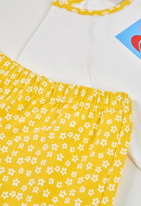 Pijama nena màniga curta cotó blanc