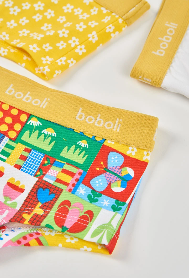 Paket mit 3 bedruckten Baumwollslips.