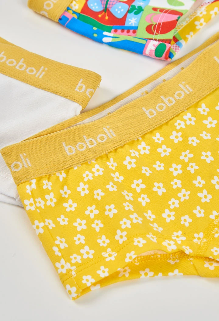 Pack of 3 printed cotton knickers