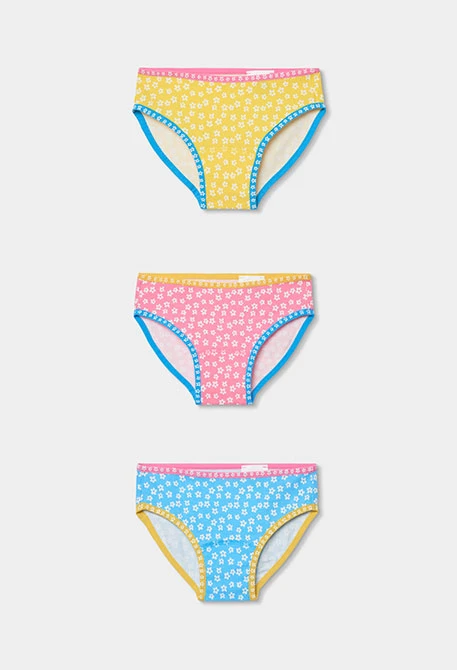 Pack de 3 culottes en coton imprimé fleurs
