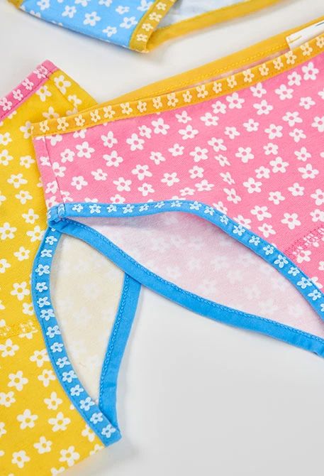 Pack 3 cuecas de algodão estampado flores
