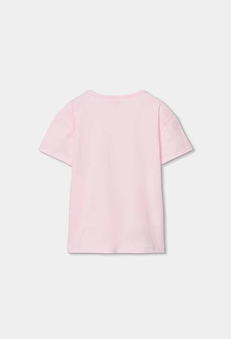 Pyjama fille coton rose rayures noires