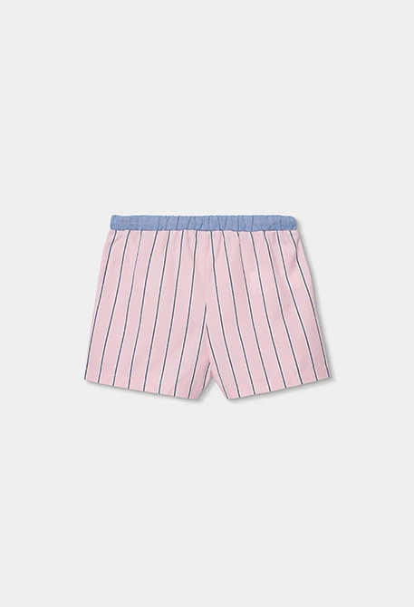 Girls? pink cotton pyjamas with black stripes