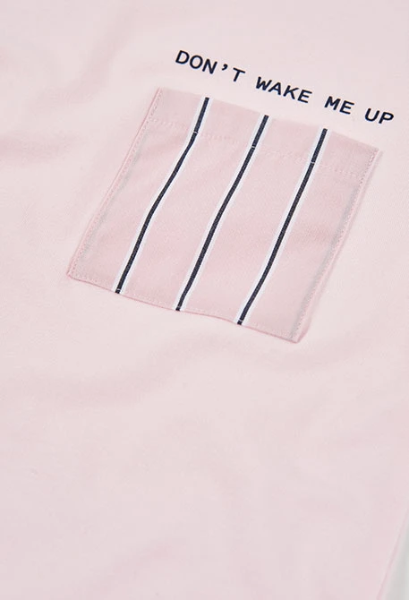 Girls? pink cotton pyjamas with black stripes