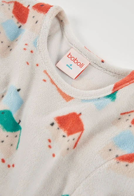 Pyjama molleton fille imprimé maisons multicolore