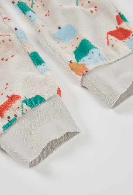 Pyjama molleton fille imprimé maisons multicolore