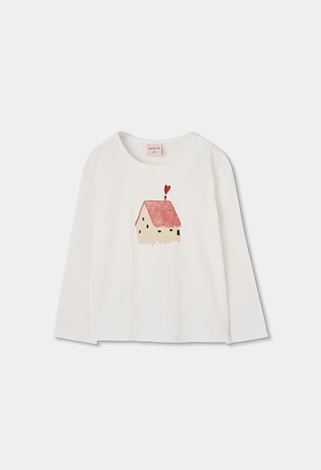 Pijama menina xadrez rosa estampado de casa
