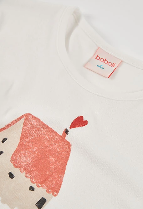 Pijama menina xadrez rosa estampado de casa