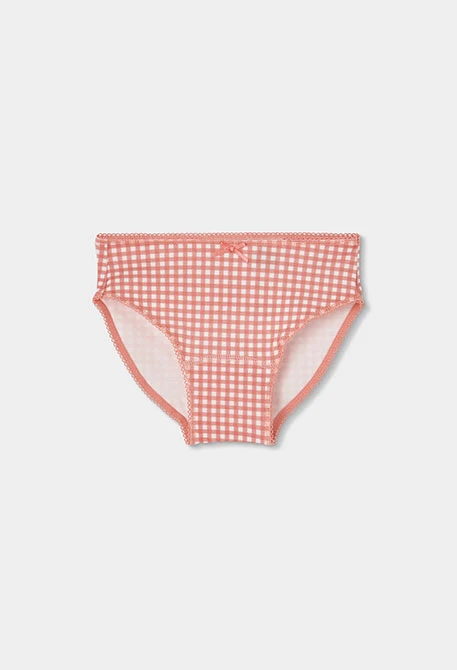 Pack 3 culottes fille rose imprimé maisons et vichy