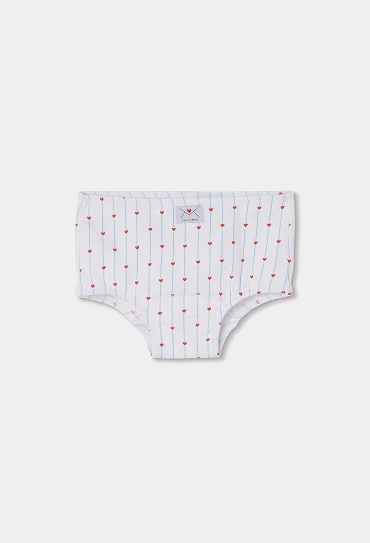 Pack 3 mutandine blu stampa cuori bambina