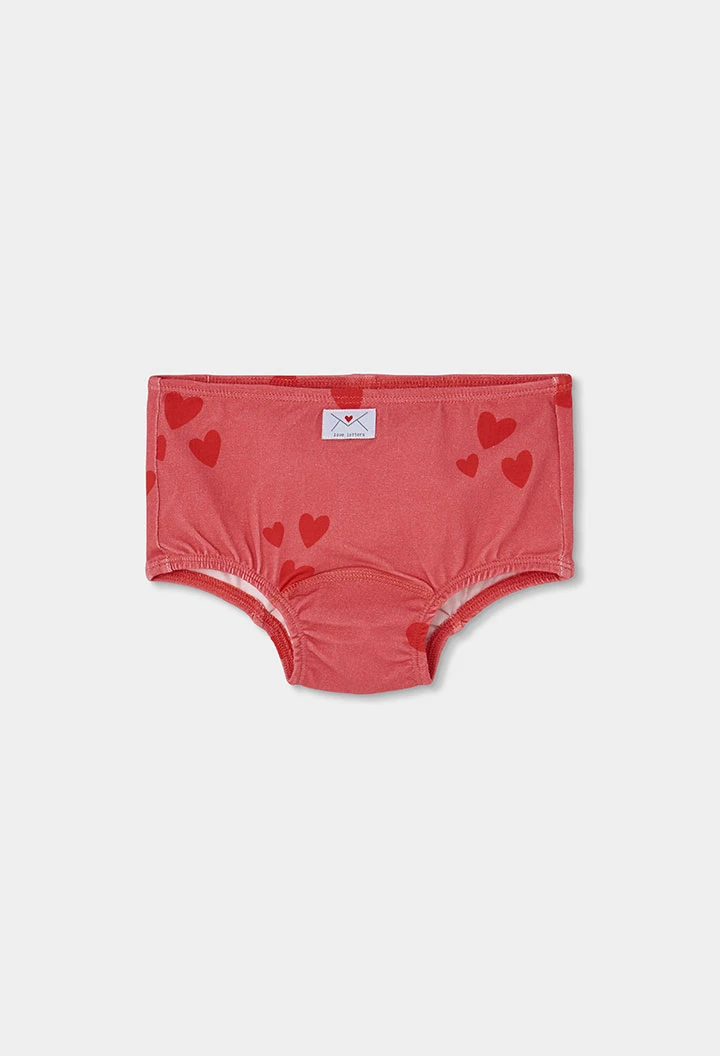 Pack 3 mutandine blu stampa cuori bambina