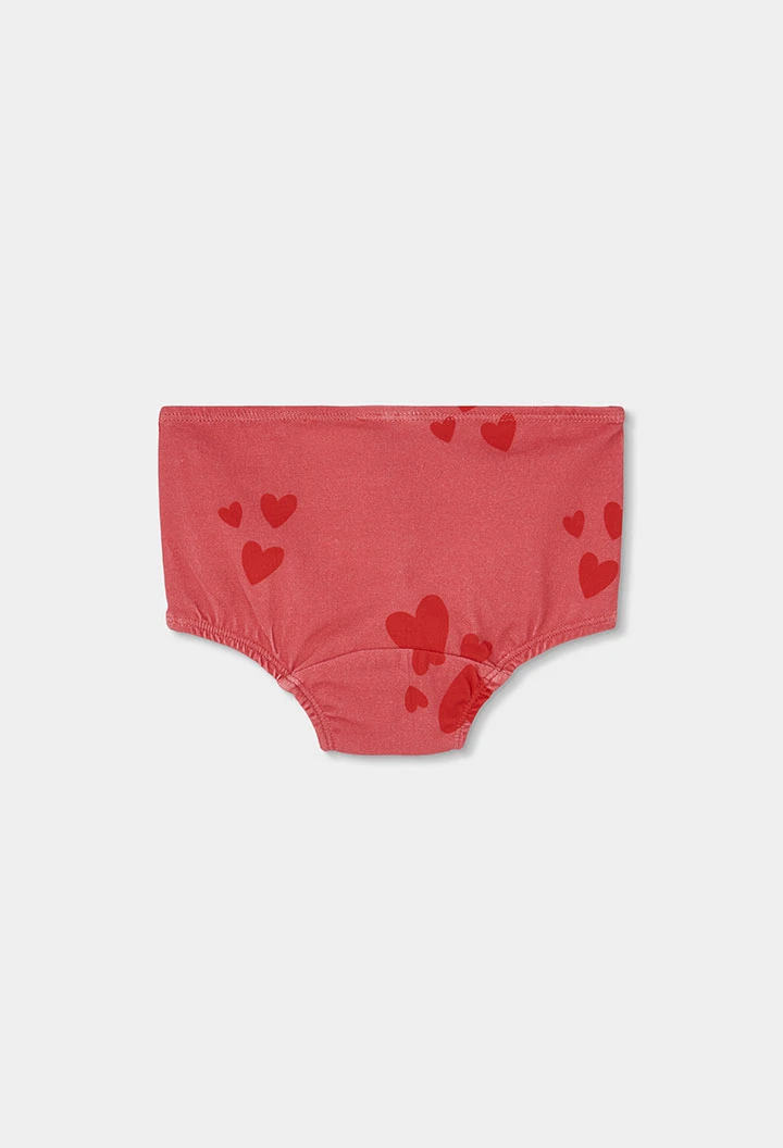 Pack 3 bragas azul estampado corazones niña