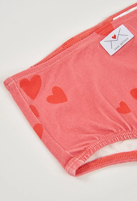 Pack 3 mutandine blu stampa cuori bambina