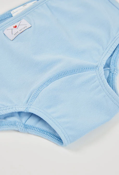 Pack 3 cuecas azul estampado corações menina