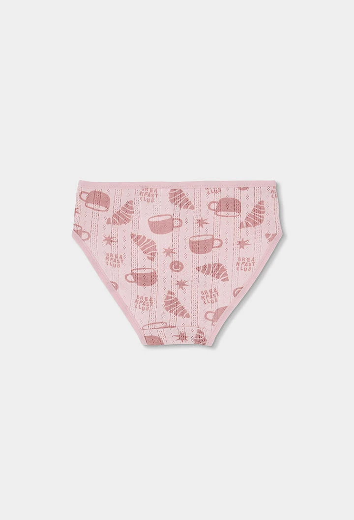 Pack 3 mutandine rosa stampa colazione