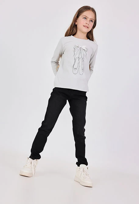 Denim stretch trousers for girl