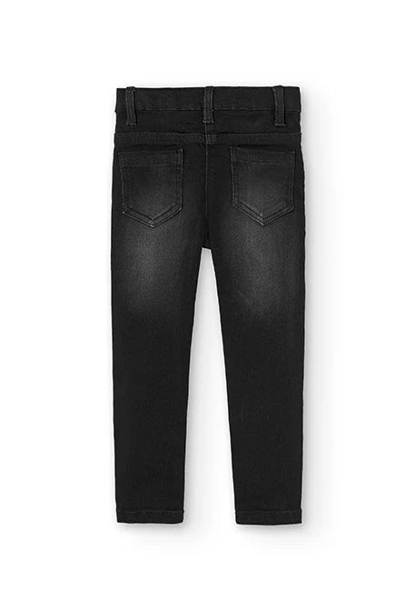 Calças denim elástica para menina