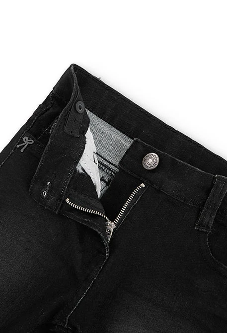 Calças denim elástica para menina