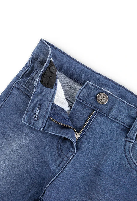 Pantalón tejano elástico de niña en color azul