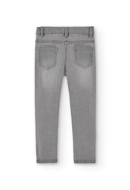 Calças denim elástica para menina