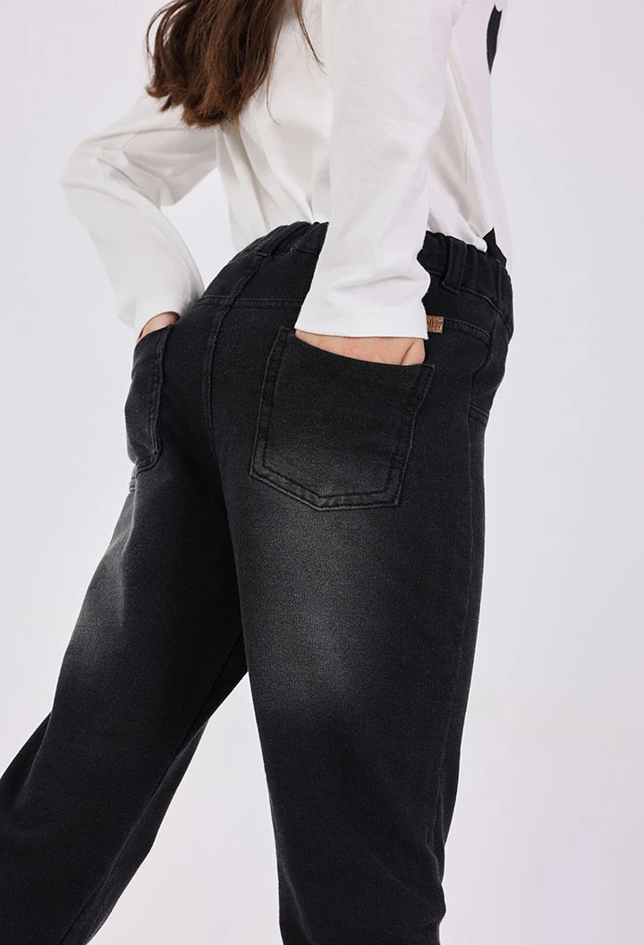 Pantaló de pelfa elàstica tejanera nena negre