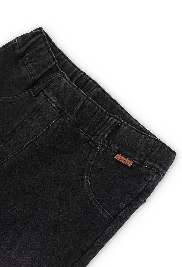 Calças felpa denim para menina