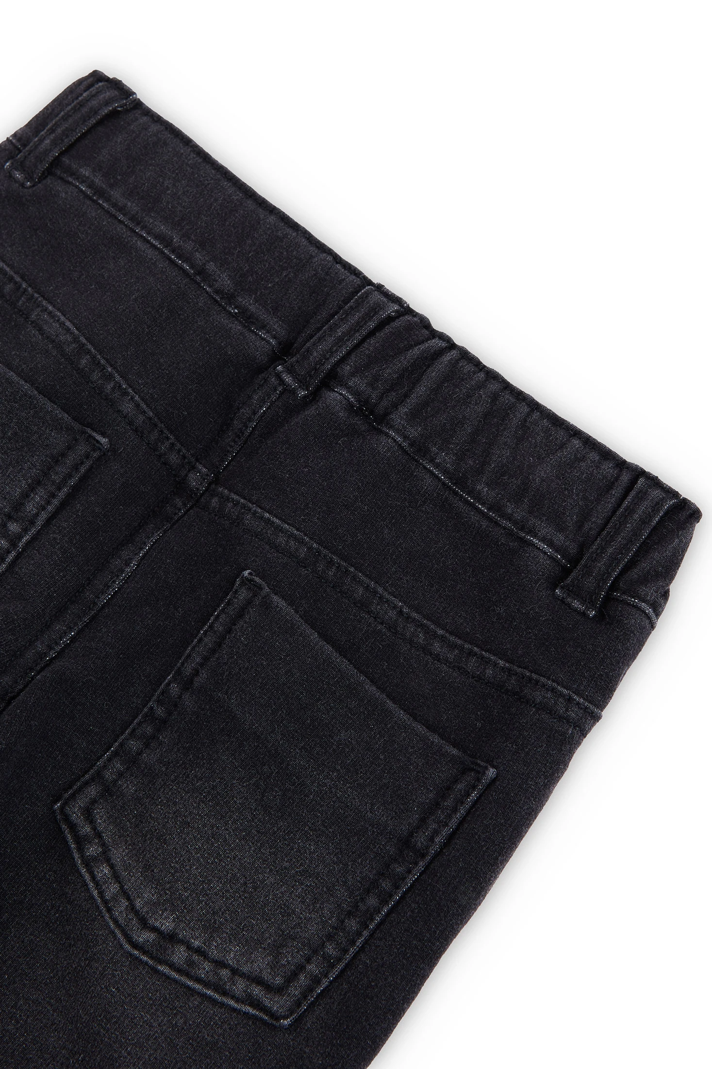 Pantalón de felpa elástica tejanera de niña negro