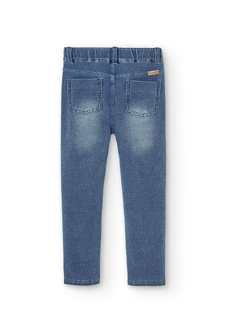 Calças felpa denim para menina