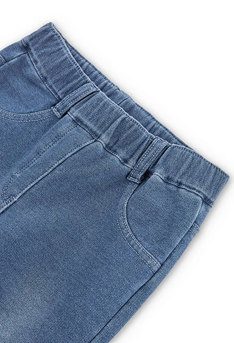 Calças felpa denim para menina