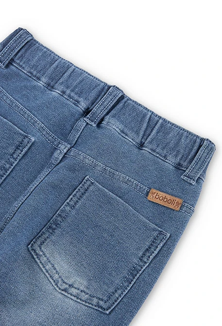 Calças felpa denim para menina