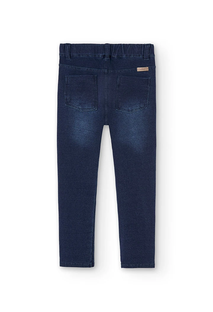 Calças felpa denim para menina