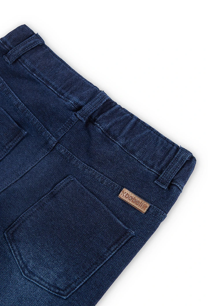 Calças felpa denim para menina