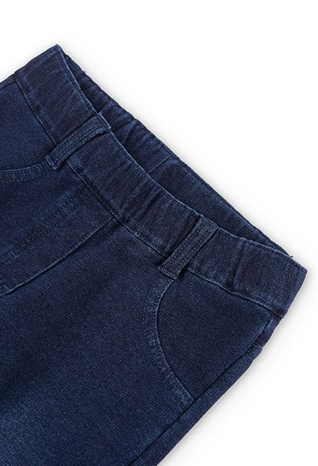 Fleece denim trousers for girl -BCI