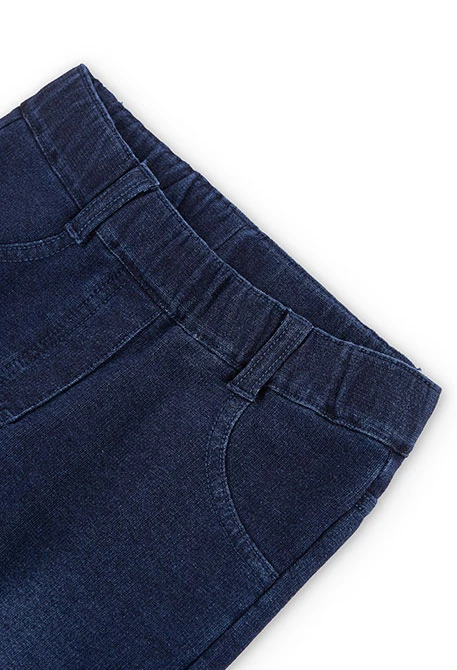 Pantalon en molleton denim extensible fille
