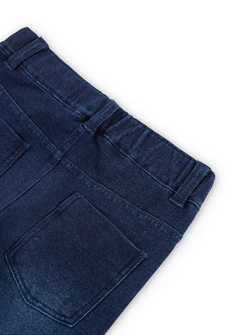 Pantaloni elasticizzati in felpa denim da bambina