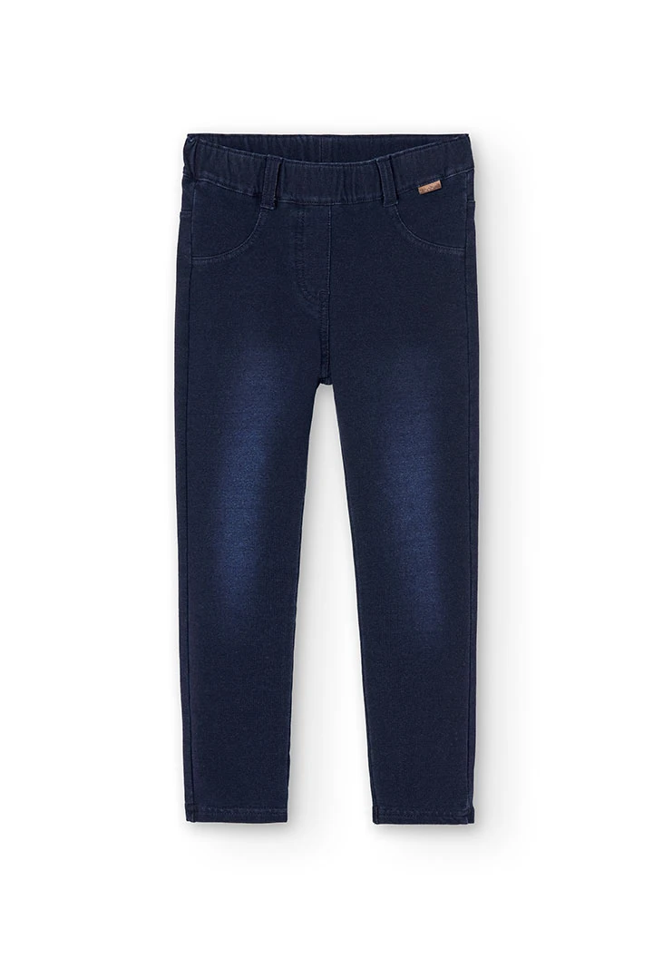 Fleece denim trousers for girl -BCI