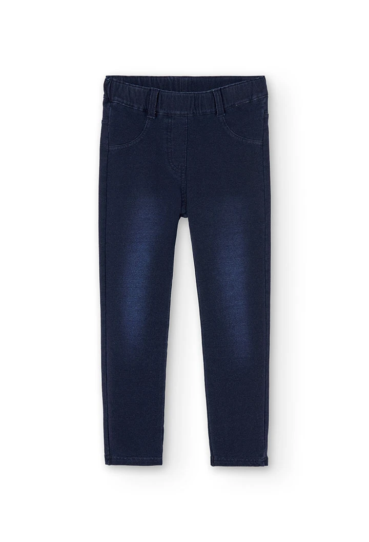 Fleece denim trousers for girl -BCI