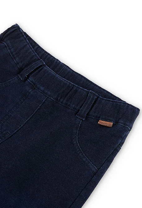 Pantalón felpa denim de niña azul oscuro