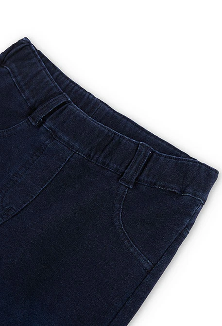 Pantalon en molleton denim bleu foncé fille