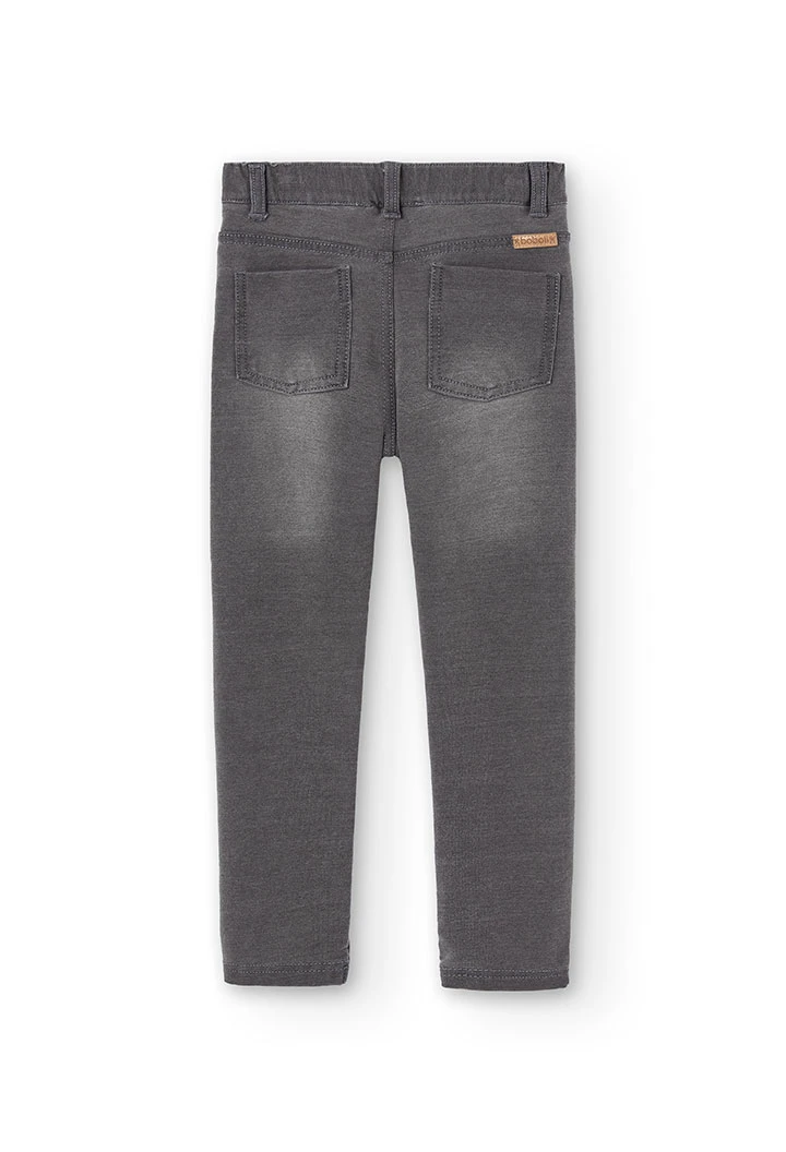 Fleece denim trousers for girl -BCI