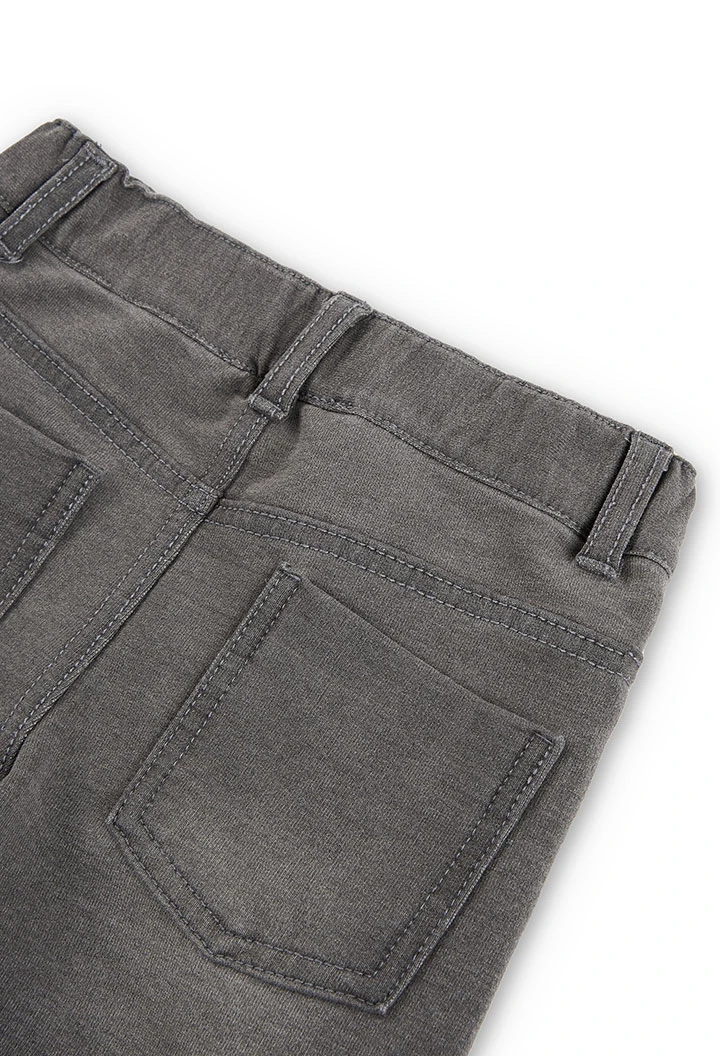 Pantaloni elasticizzati felpa denim grigio bambina